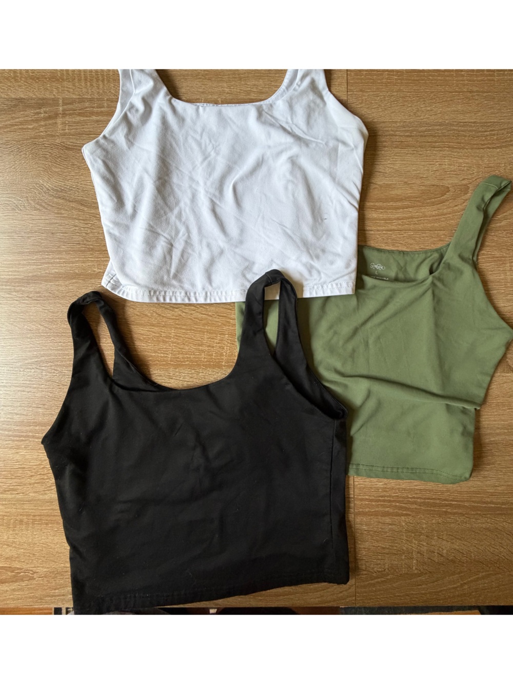 ReoRia Kids One-Piece Tank Bodysuits - Olive, White & Black